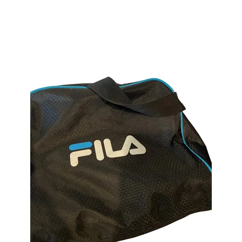 Fila Black Blue 18x12x10 Gym Duffel Bag